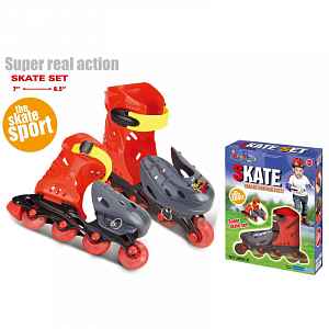 G21 Hračka Brusle kolečkové nastavitelné 7" - 8,5" červeno-šedé