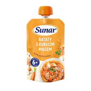Sunar Příkrm Batáty s kuřecím masem 6m+ kapsička 120 g