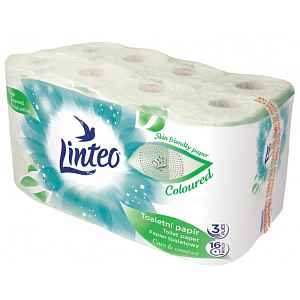 Toaletní papír LINTEO 16 rolí, zelený, 3-vrstvý, 20m