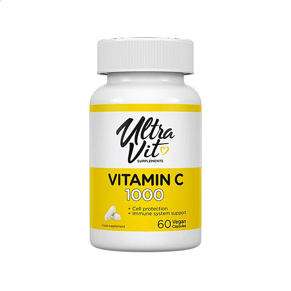 VPLab Vitamin C 1000 + sušený extrakt ze šípků, 60 veganských kapslí