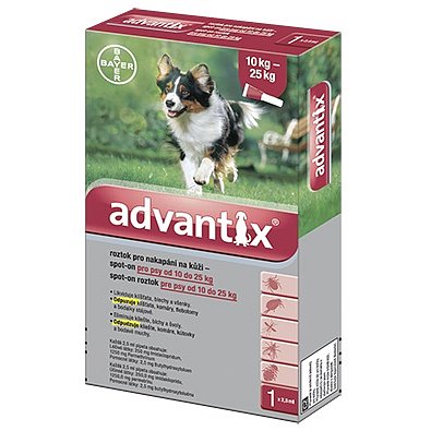 Advantix pro psy spot-on od 10-25kg 4x2.5ml