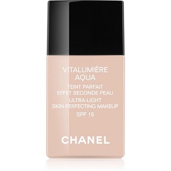 Chanel Vitalumière Aqua ultra lehký make-up pro zářivý vzhled pleti odstín 42 Beige Rose  SPF 15 30 ml