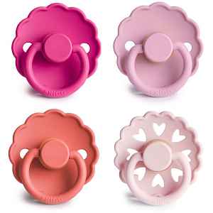 FRIGG 4 Pack Edition Size 2:6-18 months dudlík Rosy Romance 4 ks