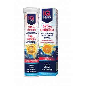 IQ Mag Hořčík 375 mg + B6 pomeranč 20 šumivých tablet