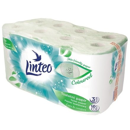 Toaletní papír LINTEO 16 rolí, zelený, 3-vrstvý, 20m
