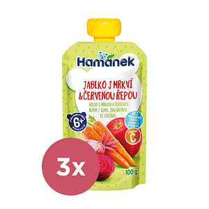 3x HAMÁNEK Jablko s mrkví & červenou řepou 100 g