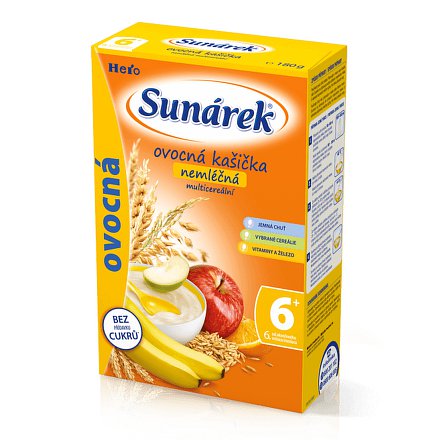 Sunarka ovocná kašička nemléčná s 8cereáliemi 180g