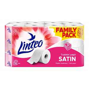 Toaletní  papír LINTEO 16 rolí, bílý, 3-vrstvý
