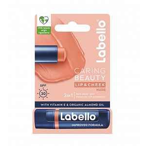 Labello Caring Beauty Nude barevný balzám na rty a tváře 4,8 g