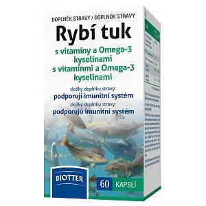 Rybí tuk s vitamíny a Omega-3 kyselinami cps.60