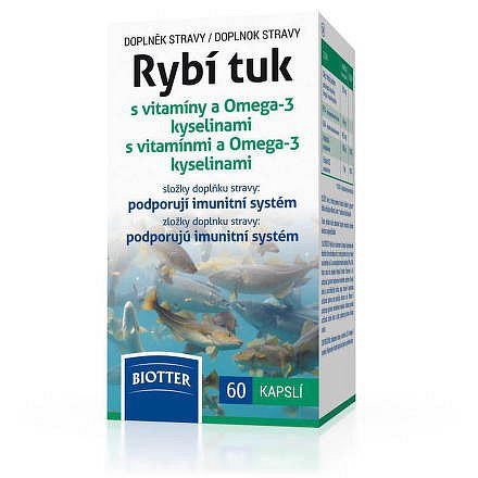 Rybí tuk s vitamíny a Omega-3 kyselinami cps.60