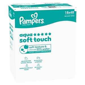 Pampers Aqua Soft Touch čistící ubrousky 18x48ks