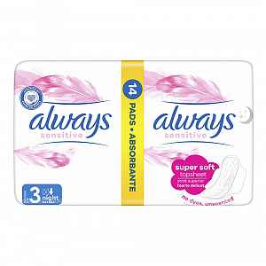 Always vložky Ultra Sensitive Night Duo 14ks