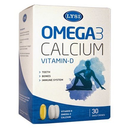 LYSI Omega-3 + D a Calcium 30 denních dávek