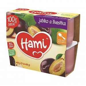 Hami 100% ov. jablko a švestka 4x100g 4M