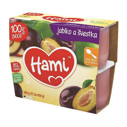 Hami 100% ov. jablko a švestka 4x100g 4M