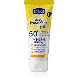 Chicco Baby Moments Sun Mineral opalovací krém pro děti SPF 50+ 0 m+ 75 ml