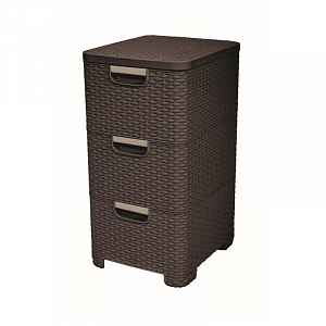 Curver Regál Style 3x14L se zásuvkami tmavě hnědý