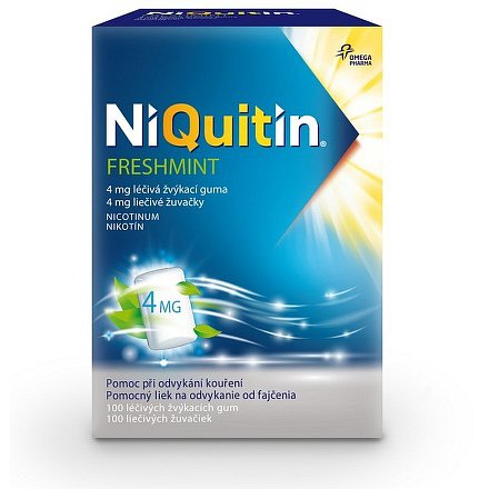 NiQuitin Freshmint 4 mg léčivá žvýkací guma 100 ks