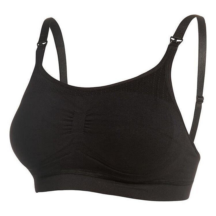 NOPPIES Podprsenka těhotenská na kojení bezešvá XS-S Black