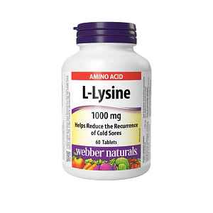 Webber Naturals L-lysine 1000 mg 60 tbl