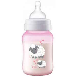 Lahev Anti-colic 260 ml, 1 ks růžová ovečka