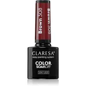 Claresa SoakOff UV/LED Color Brown gelový lak na nehty odstín 308 5 g