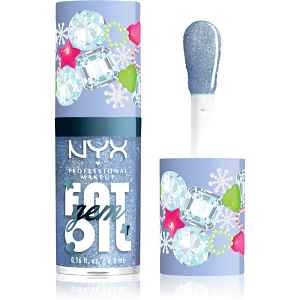 NYX Professional Makeup Fat Oil Gem Xmas olej na rty odstín Silver Bling 4.8 ml