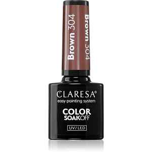 Claresa SoakOff UV/LED Color Brown gelový lak na nehty odstín 304 5 g