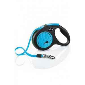 Vodítko Flexi Neon M Pásek 5m/25kg černá/modrá New