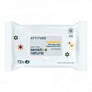 ATTITUDE Sensitive Skin Baby Vlhčené ubrousky s ovsem 72 ks