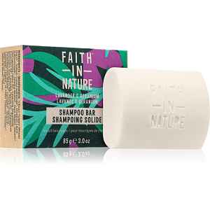 Faith In Nature Lavender & Geranium organický tuhý šampon s levandulí 85 g