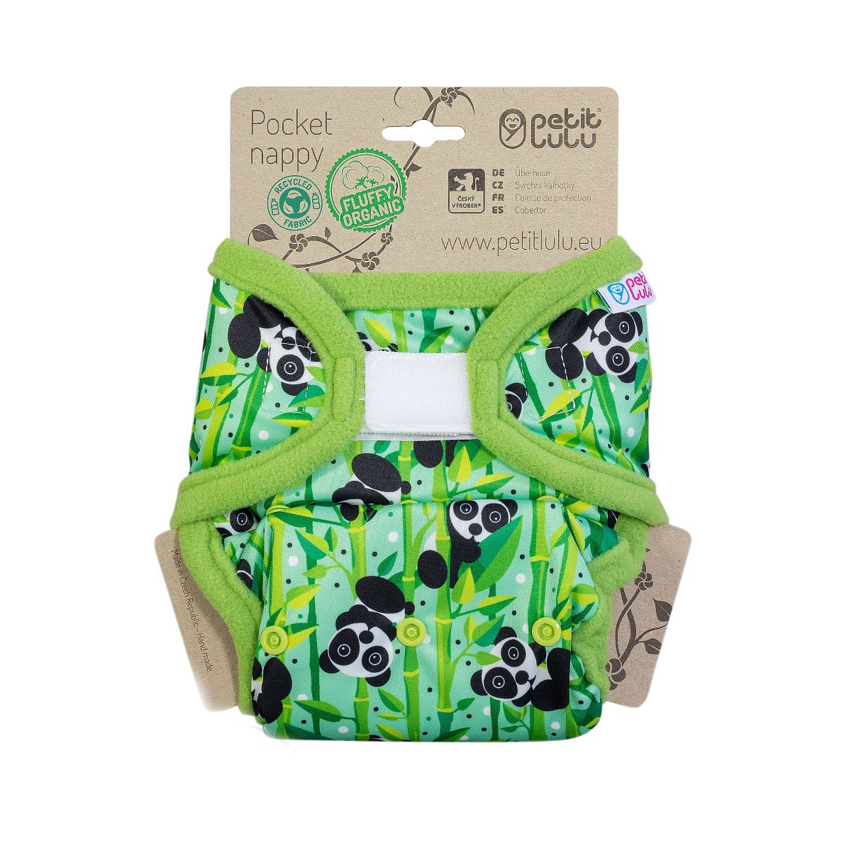 Petit Lulu Kapsová AIO plena suchý zip 1 ks medvídci panda