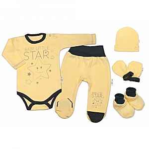 Baby Nellys 5D sada do porodnice Baby Little Star - žlutá, 62
