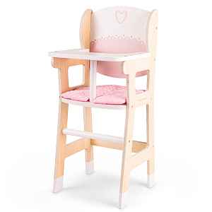 New Classic Toys Dřevěná jídelní židle pro panenky s polštářkem