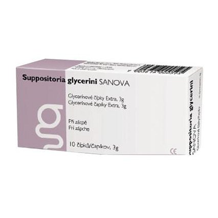 Suppositoria glycerini SANOVA Glycerínové čípky Extra, 3 g