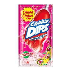 Chupa Chups Lízátko Crazy Dips s praskacím práškem 86 g