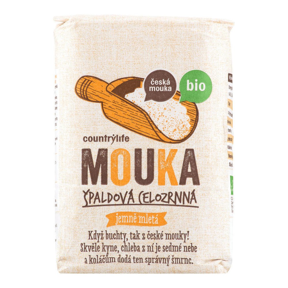 COUNTRY LIFE Mouka špaldová celozrnná jemně mletá BIO česká 1000 g