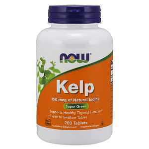 NOW Kelp, Přírodní Jód, 150 mcg, 200 tablet