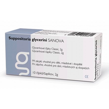 SUPP.GLYCERINI SANOVA Glycer.čípky Classic 2g 10ks