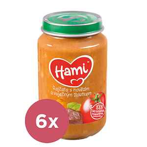 6x HAMI Rajčata s hovězím a brambory (200 g) - maso-zeleninový příkrm