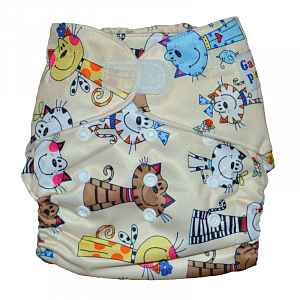 GaGa's pleny Látková plena AIO Kočky na suchý zip