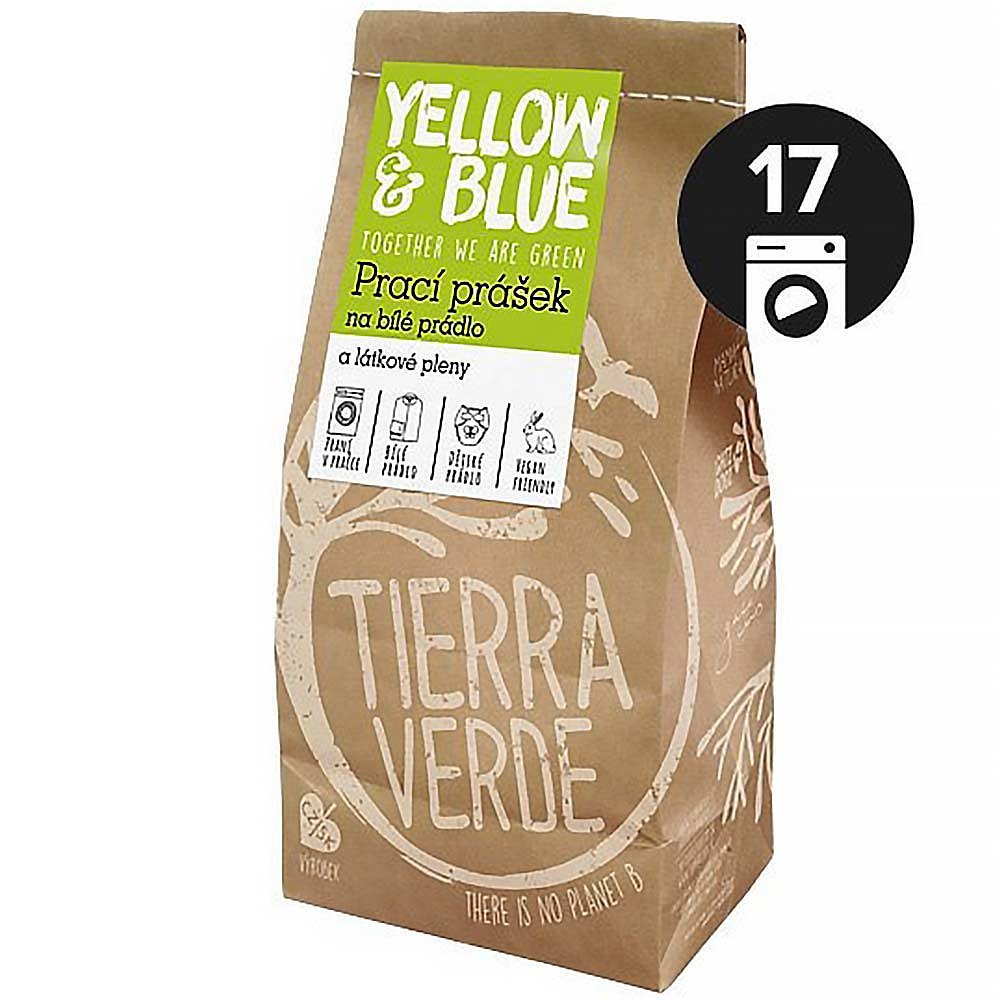 YELLOW&BLUE Prací prášek na bílé prádlo a látkové pleny papírový sáček 850 g