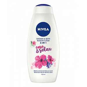 Nivea Sprchový gel a pěna do koupele Care & Relax  750 ml