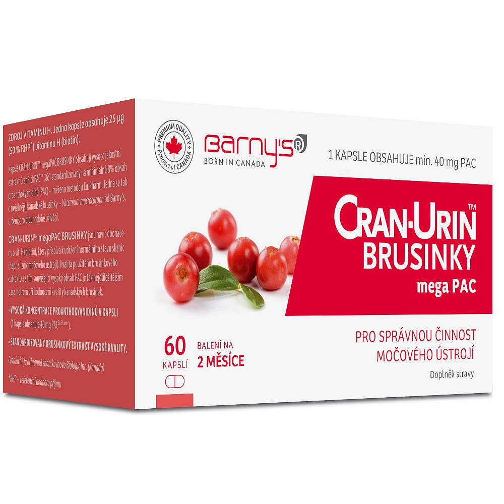 Barnys Cran-Urin megaPAC brusinky cps.60