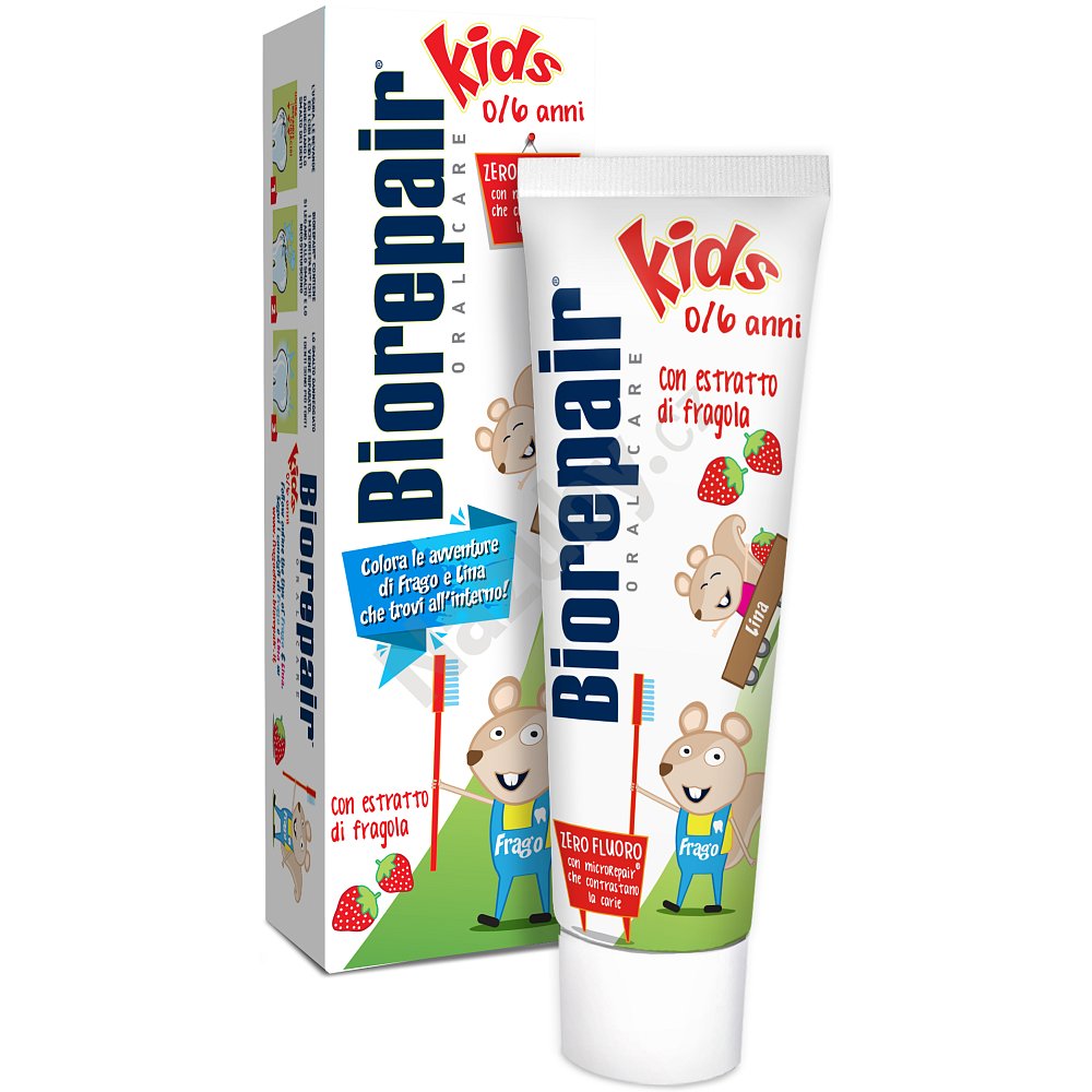BioRepair Junior - jahodová pasta pro děti bez fluoridů 50 ml
