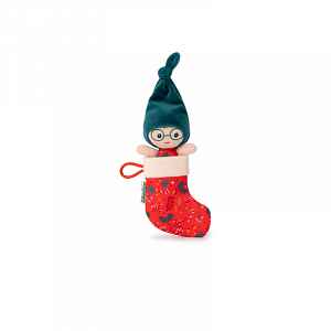 Lilliputiens vánoční skřítek s červenou punčochou