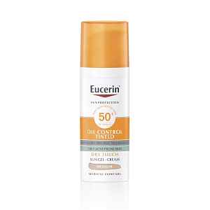 Eucerin Oil Control Ochranný krémový gel na opalování na obličej SPF 50+ středně tmavý 50 ml