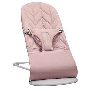 BabyBjörn Lehátko Bliss Dusty pink Petal Woven, světle šedá konstrukce
