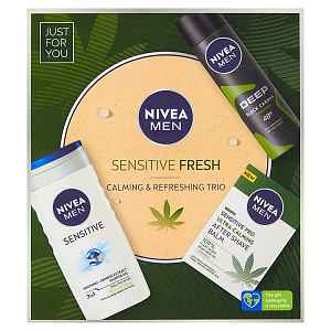 Nivea Men Sensitive Fresh Balm Hemp dárková sada 3 ks